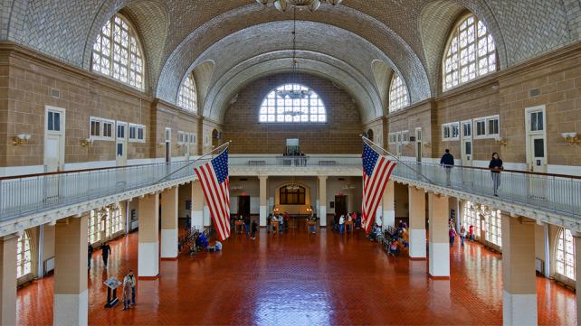 Immigration building at Ellis Island, NY.