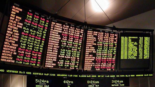 Ticker monitor at a stock exchange