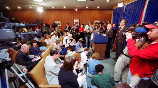 A news conference with Governor Jeb Bush on the initial Florida recount during the 2000 Presidential election