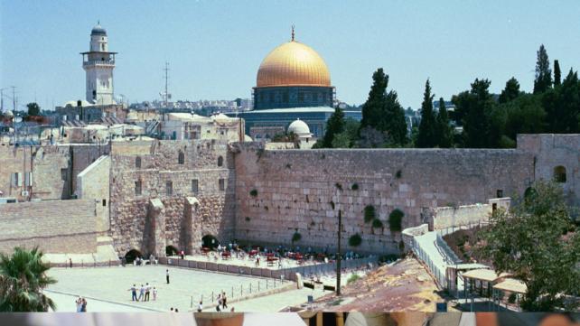 The Dome of the Rock and the Wailing Wall in Jerusalem