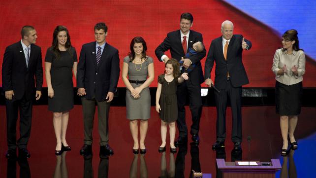 Sarah Palin and John McCain with the Palin family at Minnesota Republican Convention