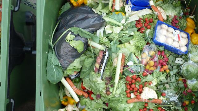 Wasted vegetables and fruits of a hypermarket.