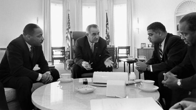"Lyndon Johnson meeting with civil rights leaders" by Yoichi R. Okamoto