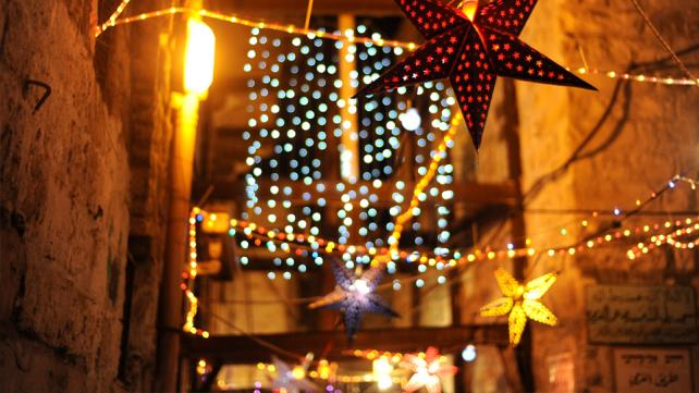 Ramadan Decorations in the streets of Jerusalem.