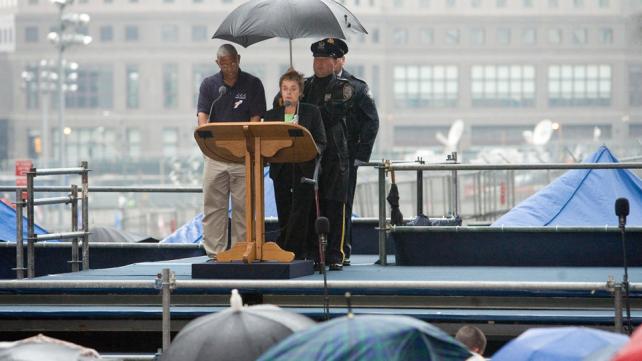 Marianne C. Jackson, FEMA Region II, Federal Coordinating Officer, memorializes the 9-11 victims during the Ground Zero Ceremony.