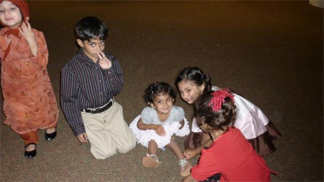 kids playing at a wedding