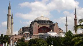 The Hagia Sophia: A Byzantine church later converted into a mosque.