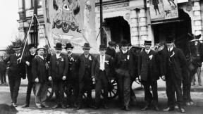 Meatworkers in the Labor Day March in Toowoomba, ca. 1910